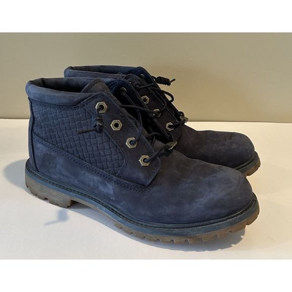 Timberland 8.5 Blue‎ Leather Nellie Chukka Waterproof Casual Outdoor Low Boots - Picture 1 of 9